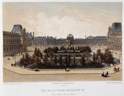 Napoleon III-pladsen og Tuileries-paladset af Unknown artist