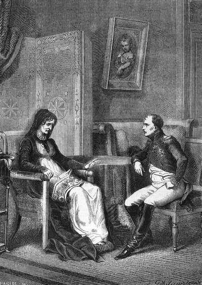 Napoleon I konsulterede sin mor, Laetitia Bonaparte (Letizia Maria Ramolino) (1750-1836), inden han forlod Elba-øen i 1815 af Unknown artist