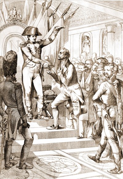 Napoleon distribuerede æreslegionens ordrer i 1804. af Unknown artist