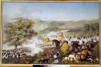 Napoleonskrigen: "" Det franske infanteri mod det preussiske kavaleri"" Anonym akvarel. 1813 Berlin, historisk museum af Unknown artist