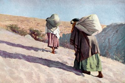 Indianske kvinder fra Hopi-stammen, Arizona af Unknown artist