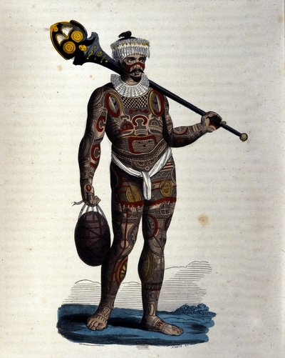 Indfødt af Nuku-Hiva (Marquises Island). af Unknown artist