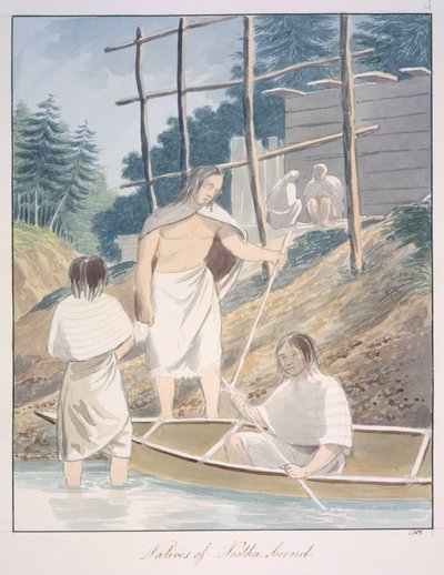 Natives of Nootka Sound, ca. 1843-50 (akvarel) af Unknown artist