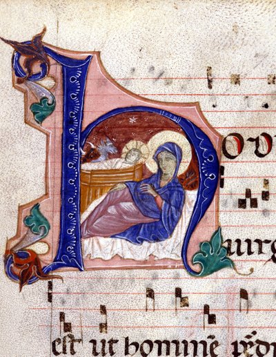 Fødsel. 14. århundredes kor. af Unknown artist