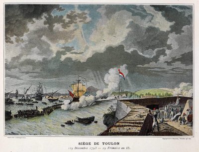 Naval Battle: Siege of Toulon 19/12/1793 - i "" Napoleons søslag"" af Unknown artist