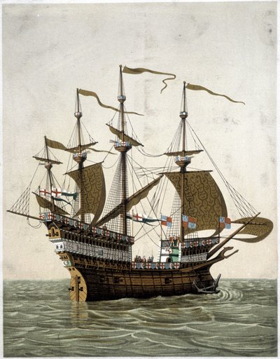 Skib af Henrik VIII (1520) af England - ifølge J. Holbein af Unknown artist