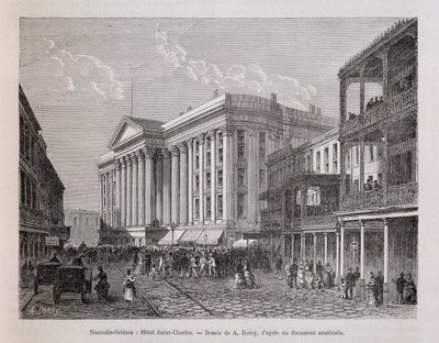 New Orleans (New Orleans): Hotel Saint-Charles (Saint Charles) - i "Le tour du monde", 2. semester 1876 af Unknown artist