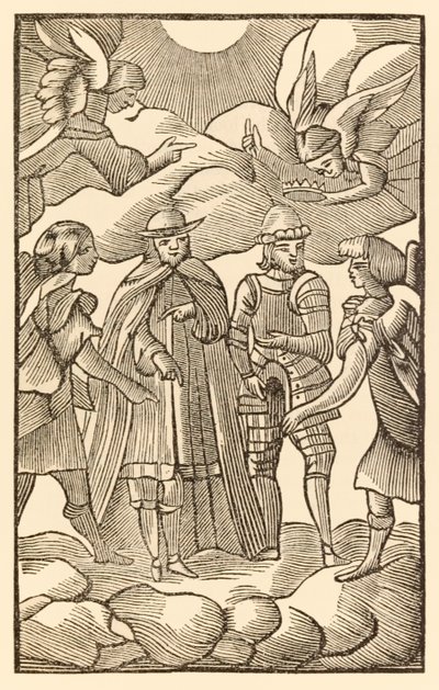 Se nu, hvordan de hellige pilgrimme rider, skyer er deres vogne, engle er deres guide fra pilgrimmenes fremgang fra denne verden, til det som skal komme af John Bunyan (1628-1688) Christian en af Unknown