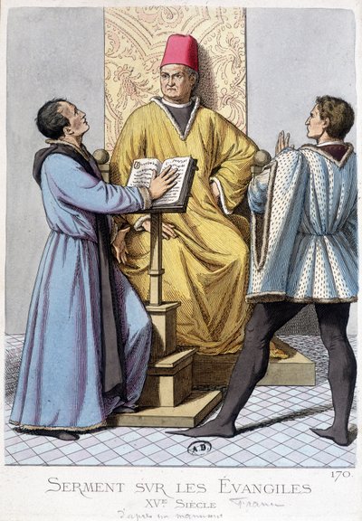 Ed på evangelierne, Frankrig 1400-tallet. af Unknown artist