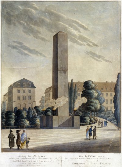 Obelisk foran slottet Weimar af Unknown artist
