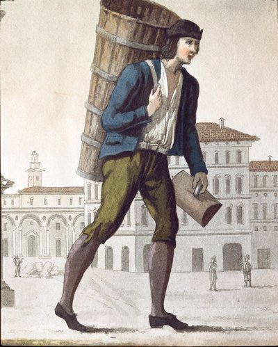 Gammel handel: mælkemanden (litografi af Unknown artist