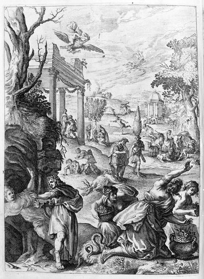 Ovid (Ovidius) - illustration til bog 15 - (P. Ovidius Nasonis Metamorphose libri XV um notis TH. Farnabii.) note af Thomas Farnaby (Farnabia) (1575-1647) af Unknown artist