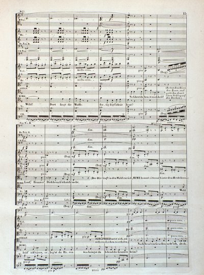 Side med partitur af Siegfried, opera af Wagner af Unknown artist