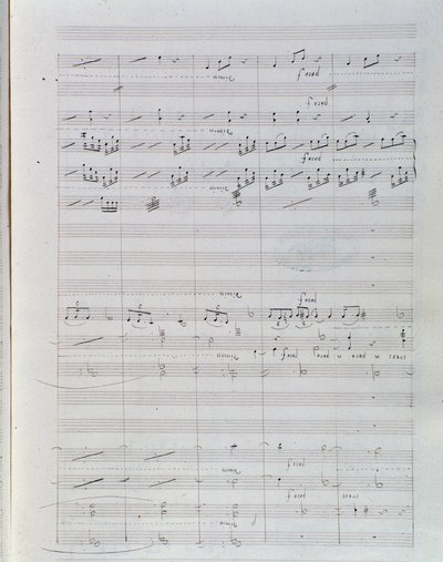 Side med noderne til Waverley opus 1, ouverture af Hector Berlioz af Unknown artist
