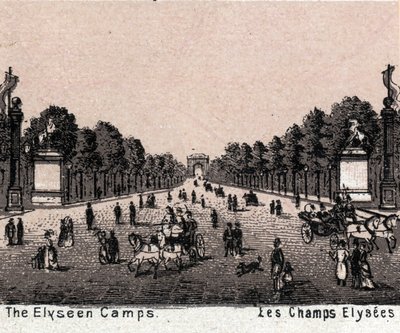 Paris, Frankrig: udsigt over Champs Elysees (Champs-Elysees). i "Verden illustrerer 168 visninger"" Udateret (slutningen af 1800-tallet) af Unknown artist