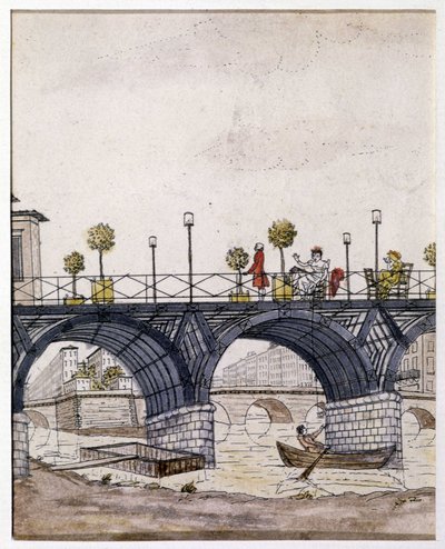 Paris: The Bridge of Arts, i det 19. århundrede af Unknown artist