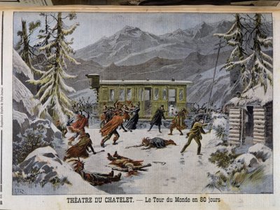 Optræden i Théatre du Chatelet af "Jorden rundt på 80 dage"" - i "" Le PetitJournal"" fra 13/03/1898 af Unknown artist