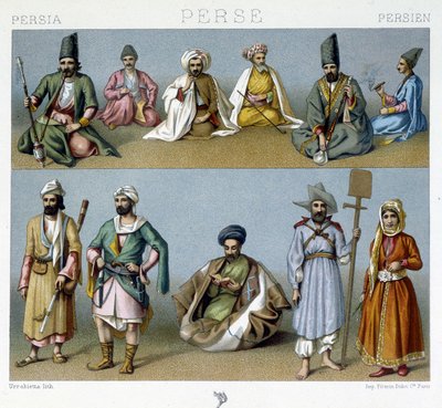 Persiske kostumer - i "" Det historiske kostume"" af Racinet af Unknown artist