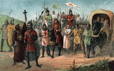 Eremitten Peter prædiker korstoget (1095 - 1099). af Unknown artist