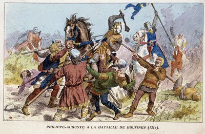 Philippe-Auguste (Philippe Auguste) ved slaget ved Bouvines (1214). af Unknown artist