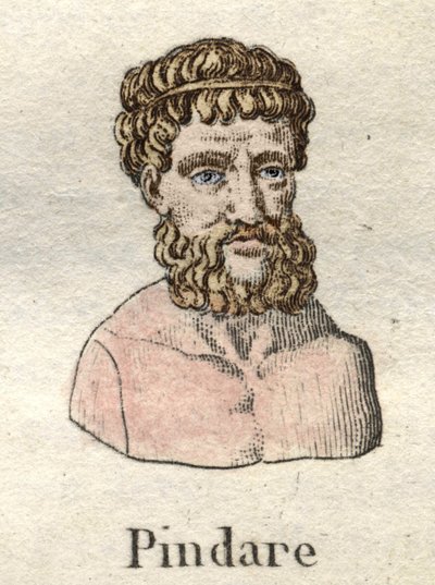 Pindare (518-v. 438 f.Kr.), græsk operadigter. af Unknown artist