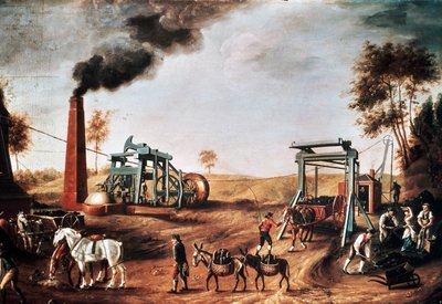 Pit head, ca 1800, maleri af ukendt kunstner, olie på lærred, 95 x153 cm, Storbritannien af Unknown artist