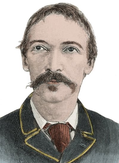 Portræt Robert Louis Stevenson (1850-1894) - britisk forfatter af Unknown artist
