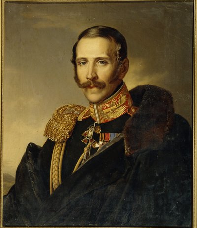 Portræt af Serge Grigoriyevich Strogonov (Strogonoff eller Stroganov) (1794-1882), generalguvernør i Moskva. (Portræt af Sergei Grigorievich Stroganov, generalguvernør i Moskva). Anonym maleri, olie på lærred af Unknown artist