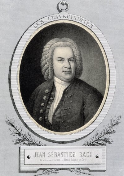 Portræt i medaljon af Jean Sebastien Bach (Johann Sebastian Bach af Unknown artist