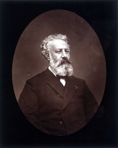 Portrætmedaljon af Jules Verne - i "" Les Hommes d