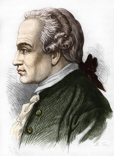 Portræt af (Immanuel) Emmanuel Kant. Tysk filosof (K¿nigsberg af Unknown artist