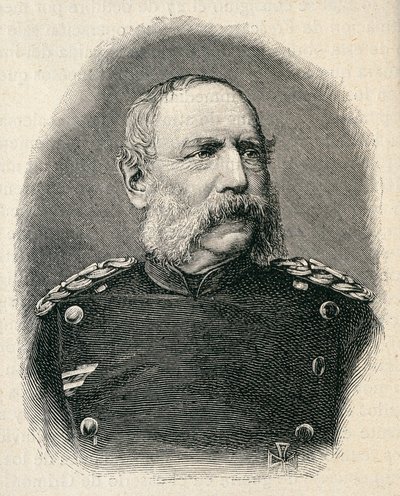 Portræt af ALBERT King of Saxony (1828-1902), soldat, der deltog i slaget ved Sedan. gravering af Unknown artist