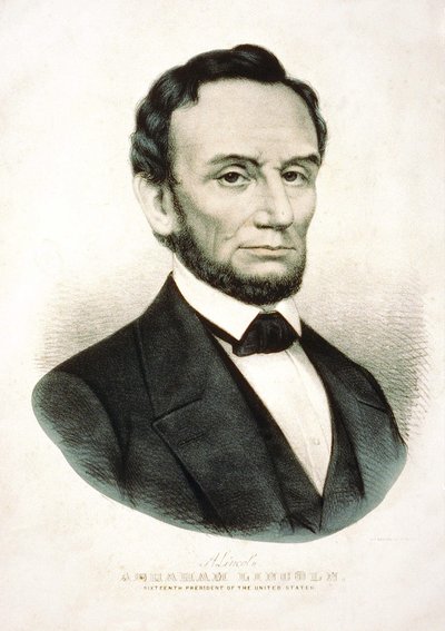 Portræt af Abraham Lincoln. Amerikansk statsmand (1809 til 1865). af Unknown artist