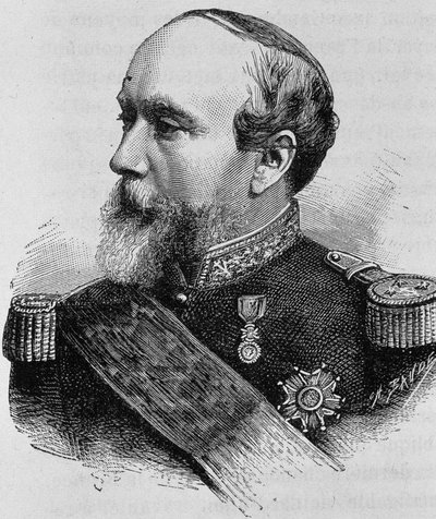 Portræt af admiral Pothuau (1815-1882). Indgravering af slutningen af det 19. århundrede i "Histoire de France"" af H. Martin. af Unknown artist