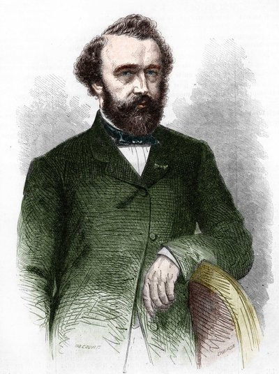 Portræt af Adolphe (Adolph) Sax, opfinderen af saxofonen (1814-1894). af Unknown artist