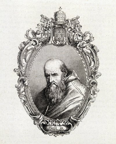 Portræt af Alessandro Farnese, Paul III (1468 - 1549) pave fra 1534 til 1549. af Unknown artist