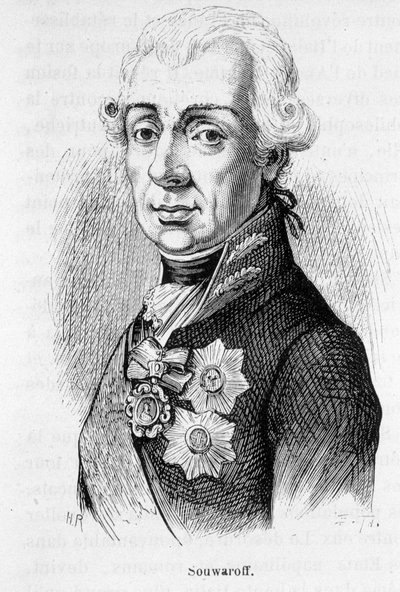 Portræt af Alexander Souwaroff (Souvaroff eller Souvarov eller Alexander Suvorov) (1729-1800), russisk marechal (1729 - 1800) af Unknown artist