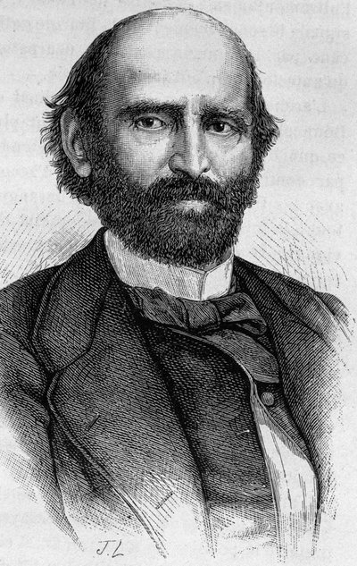 Portræt af Alexandre Glais-Bizoin (1800 - 1877). Indgravering af slutningen af det 19. århundrede i "Histoire de France"" af H. Martin. af Unknown artist