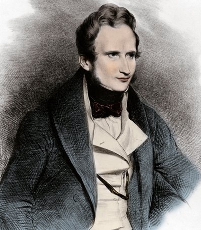 Portræt af Alfred de Vigny - Portræt af digteren Alfred de Vigny (1797-1863) - af Unknown artist