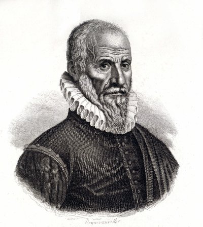 Portræt af Ambroise Pare (1509-1590), fransk kirurg - gravering af det 19. århundrede af Unknown artist