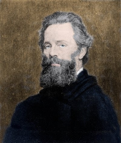 Portræt af den amerikanske digter og romanforfatter Herman Melville (1819-1891). af Unknown artist