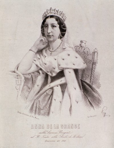 Portræt af Anna de la Grange i Lucrezia Borgia (gravering af Unknown artist