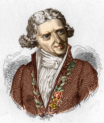 Portræt af Antoine Augustin Parmentier (1737 - 1813), fransk militærfarmaceut og agronom. Stik fra 1845. af Unknown artist