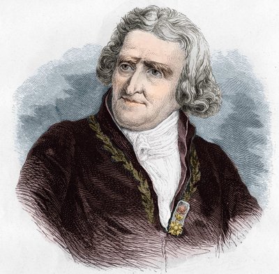 Portræt af Antoine Augustin Parmentier (1737 - 1813), fransk militærfarmaceut og agronom. Stik fra 1866. af Unknown artist