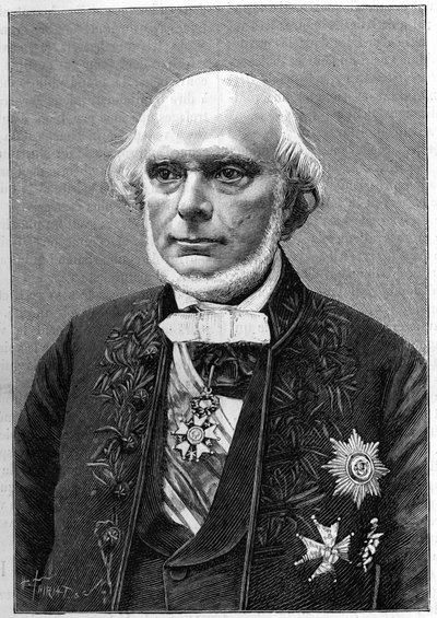 Portræt af Armand de Quatrefages de Breau (1810-1892), fransk naturforsker og antropolog. (Fra et fotografi af Charles Gallot). Gravering i "" Nature: gennemgang af videnskaberne og deres anvendelser på kunst og industri "" af 23. januar 1892. af Unknown artist