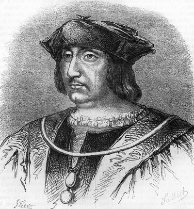 Portræt af Arthus de Gouffier (1475-1519), herre over Boissy, præceptor for kong Francois 1. Indgravering af det 19. århundrede. af Unknown artist
