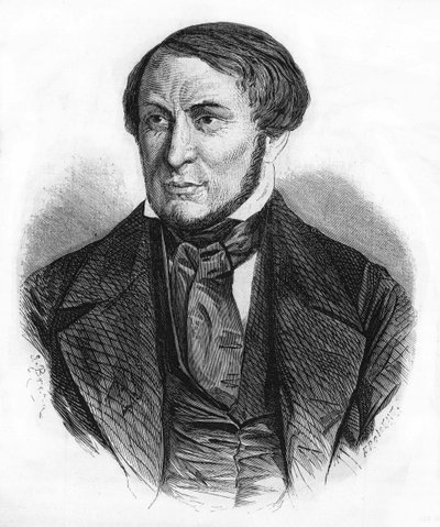 Portræt af Auguste Barbier (1805 - 1882), fransk forfatter. stik fra 1870. af Unknown artist