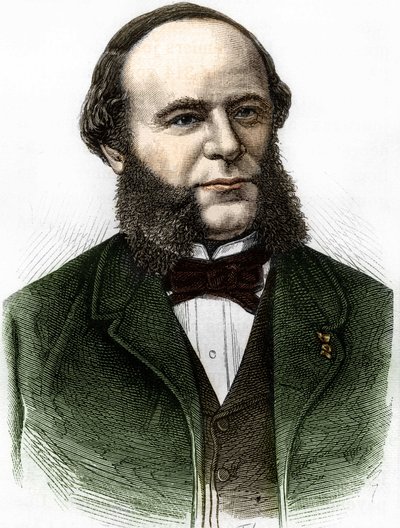 Portræt af Auguste Pouyer-Quertier (Pouyer Quertier) (1820 - 1891). Stik fra slutningen af 1800-tallet. af Unknown artist