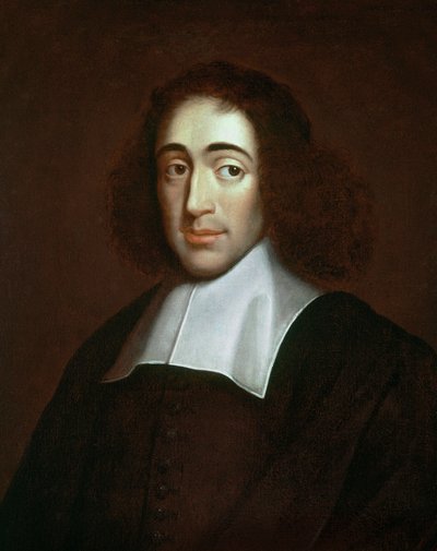 Portræt af Baruch Spinoza (1632-1677), hollandsk filosof, også kendt som Bento de Espinosa eller Benedictus de Spinoza eller Benedictus de Spinoza - anonymt maleri. Privat samling. af Unknown artist