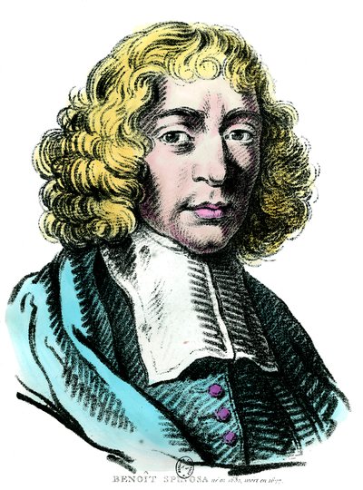 Portræt af Baruch de Spinoza (1632 - 1677) hollandsk filosof, også kendt som Bento de Espinosa eller Benedictus de Spinoza eller Benoit de Spinoza. Stik af det 17. århundrede. Saml. Gå. af Unknown artist